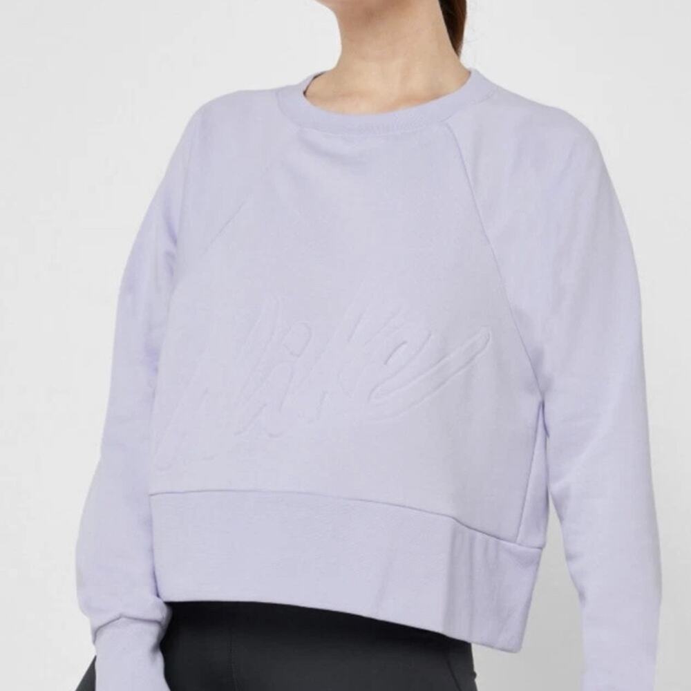 Nike Lilac Get Fit Lux Crew Women's Crop Sweat Shirt Size Large